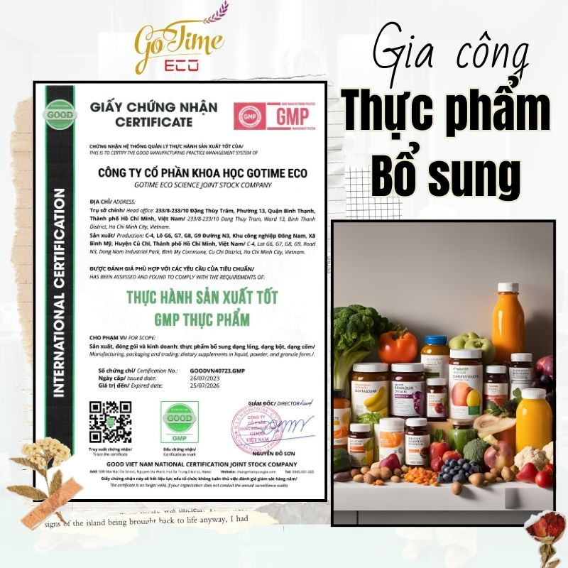 Gia công thực phẩm bổ sung chuẩn GMP 